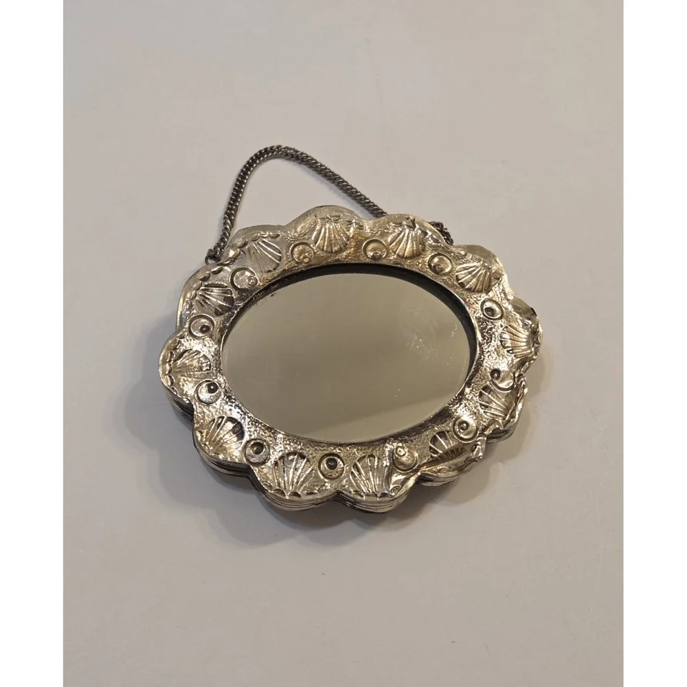 Beautiful Antique Persian Courting Mirror made from 900 Coin Silver - Some Dents